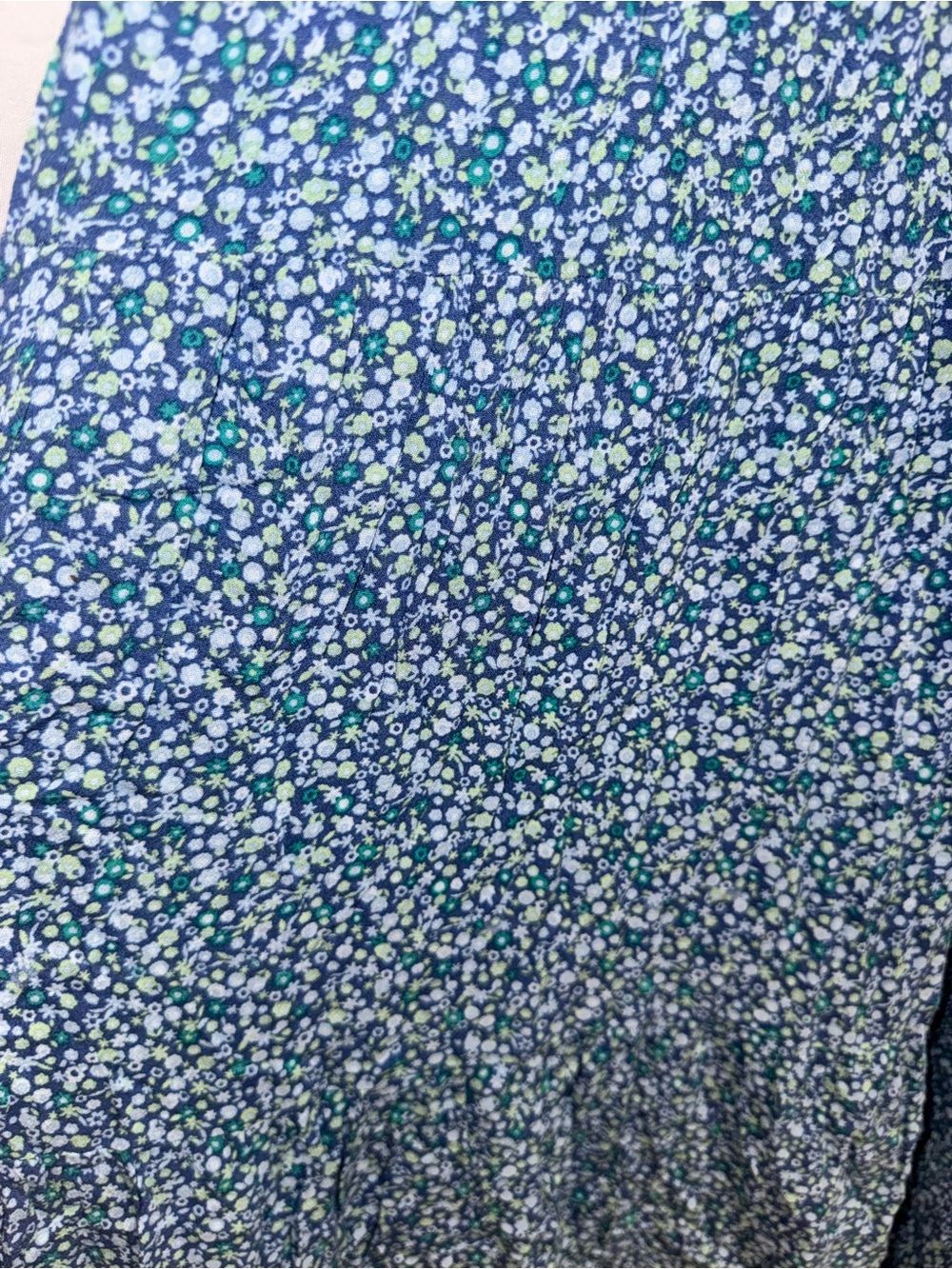 aerie Teal Floral Smocked Midi Dress - Picture 6 of 7